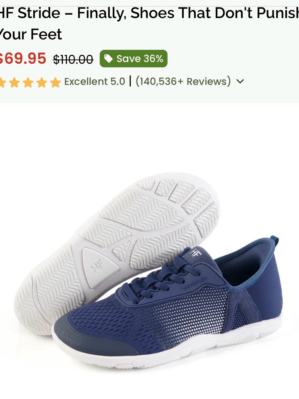 HF Stride Women’s Navy Athletic Sneakers